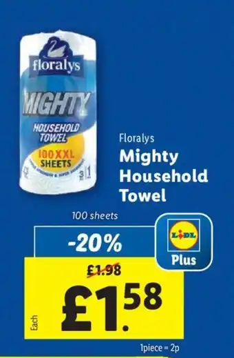 Lidl Floralys Mighty Household Towel offer