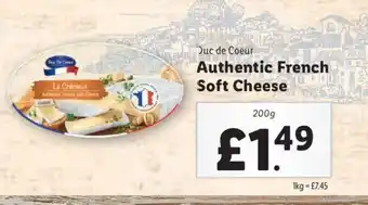 Lidl Duc de Coeur Authentic French Soft Cheese offer