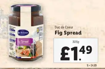 Lidl Duc de Coeur Fig Spread offer