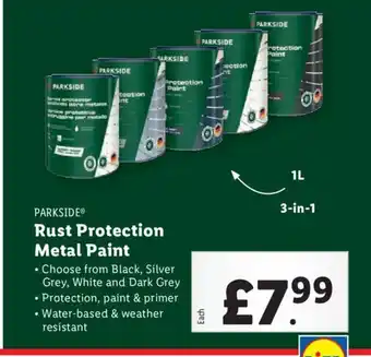 Lidl PARKSIDE Rust Protection Metal Paint offer