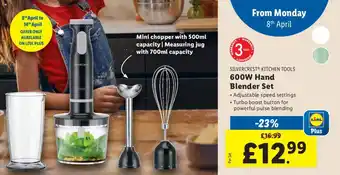 Lidl SILVERCREST KITCHEN TOOLS 600W Hand Blender Set offer