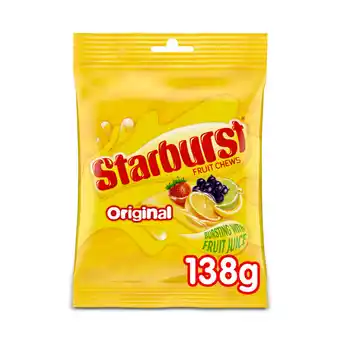 Asda Starburst Chewy Sweets Fruit Flavoured Pouch Bag 138g offer