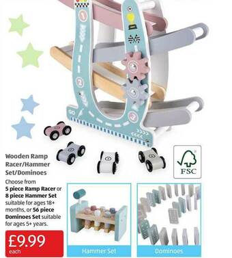 Aldi Wooden Ramp Racer-hammer Set-dominoes offer
