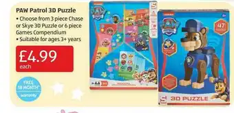 Aldi Paw Patrol 3d Puzzle offer