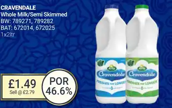 Bestway CRAVENDALE Whole Milk/Semi Skimmed offer