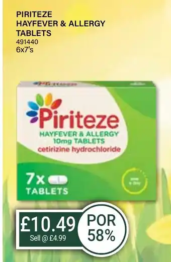 Bestway PIRITEZE HAYFEVER & ALLERGY TABLETS offer