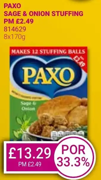 Bestway PAXO SAGE & ONION STUFFING offer