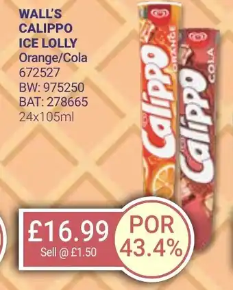 Bestway WALL'S CALIPPO ICE LOLLY offer