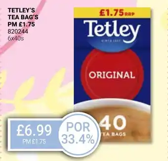 Bestway TETLEY'S TEA BAG'S offer