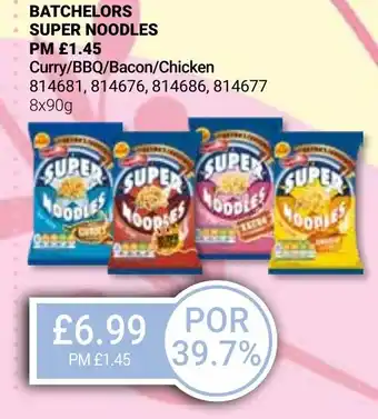 Bestway BATCHELORS SUPER NOODLES Curry/BBQ/Bacon/Chicken offer