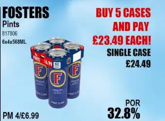 Bestway FOSTERS Pints offer
