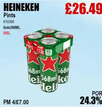 Bestway HEINEKEN Pints offer