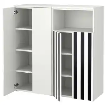 IKEA SmÅstad / platsa Storage combination, white black/white/stripe, 120x42x123 cm offer