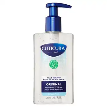 Sainsbury's Cuticura Original Anti Bacterial Hand Gel 250ml offer