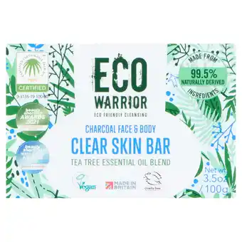 Eco Warrior Clarifying Charcoal Bar Tea Tree Essential Oil Blend 100g