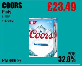 Bestway COORS Pints offer