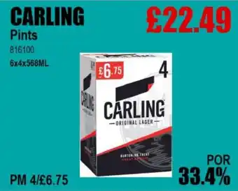 Bestway CARLING Pints offer