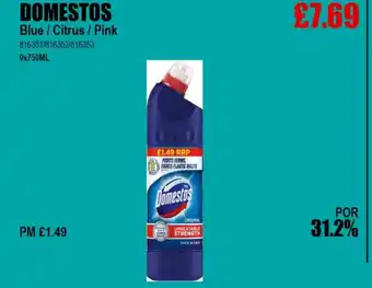 Bestway DOMESTOS Blue/Citrus/Pink offer
