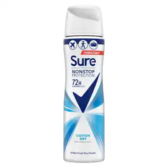 Asda Sure Cotton Dry Nonstop Protection Compressed Anti-perspirant Aerosol offer