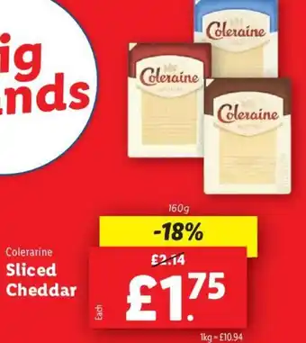 Lidl Colerarine Sliced Cheddar offer