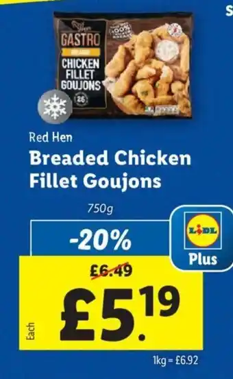 Lidl Red Hen Breaded Chicken Fillet Goujons offer