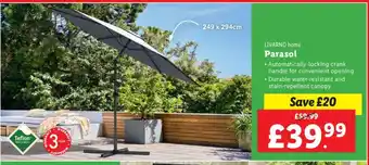 Lidl LIVARNO home Parasol offer