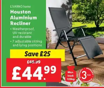 Lidl LIVARNO home Houston Aluminium Recliner offer