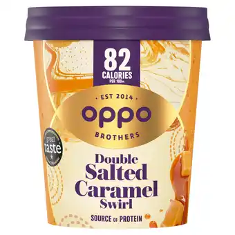 Sainsbury's Oppo Brothers Double Salted Caramel Swirl Ice Cream 475ml offer