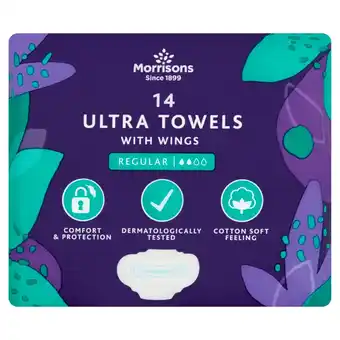 Morrisons Morrisons Normal Ultra Towels with Wings offer