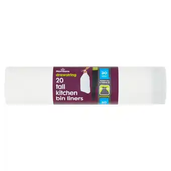 Morrisons Morrisons 30L Drawstring Tall Kitchen Bin Liners offer