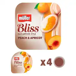 Morrisons Muller Bliss Creamy Mascarpone, Peach & Apricot Yogurt offer