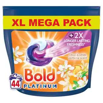 Morrisons Bold All-In-1 Platinum Pods Washing Liquid Capsules Citrus offer