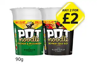 Londis View Pot Noodle Chicken & Mushroom, Bombay Bad Boy offer