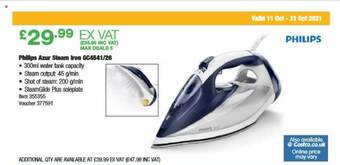 Costco Philips Azur Steam Iron Gc4541-26 offer