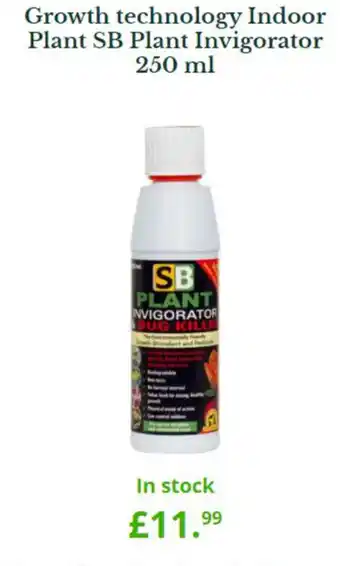 Van Hage Growth Technology Indoor Plant SB Plant Invigorator 250ml offer