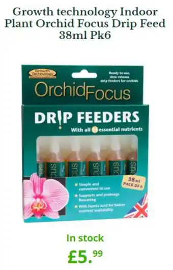 Van Hage Growth Technology Indoor Plant Orchid Focus Drip Feed 38ml pk6 offer