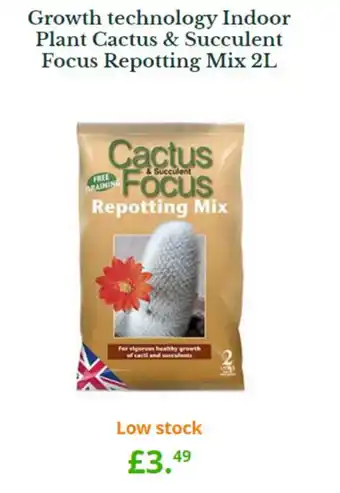Van Hage Growth technology Indoor Plant Cactus & Succulent Focus Repotting Mix 2L offer