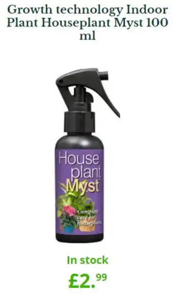 Van Hage Growth Technology Indoor Plant Houseplant Myst 100ml offer