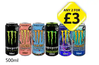 Londis View Monster Energy Original, Zero Sugar, Lewis Hamilton, Juiced Monarch, Mango, Aussie Lemonade offer