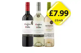 Londis View Casillero del Diablo Cabernert Sauvignon, Pinot Grigio, Trivento Pinot Grigio offer