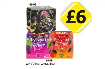Londis View Kopparberg Mixed Fruits, Thatchers Apple & Blackcurrant, Blood Orange offer