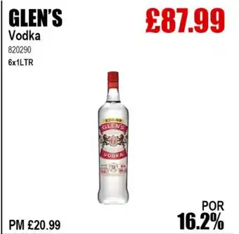 Bestway GLEN'S Vodka offer