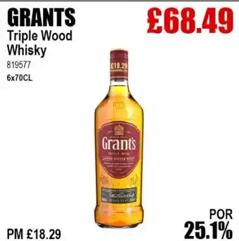 Bestway GRANTS Triple Wood Whisky offer