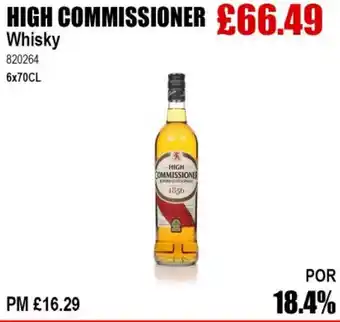 Bestway HIGH COMMISSIONER Whisky offer