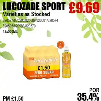 Bestway LUCOZADE SPORT Varieties as Stocked offer