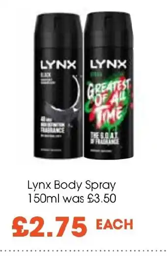 Centra Lynx Body Spray 150ml offer