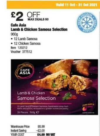 Costco Cafe Asia Lamb & Chicken Samosa Selection offer