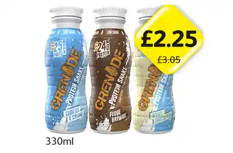 Londis View Grenade Protein Shake Cookies & Cream, Fudge Brownie, White Chocolate offer