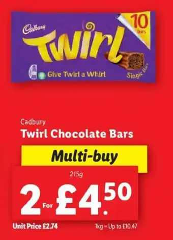 Lidl Cadbury Twirl Chocolate Bars offer