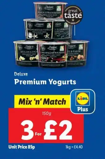 Lidl Deluxe Premium Yogurts offer